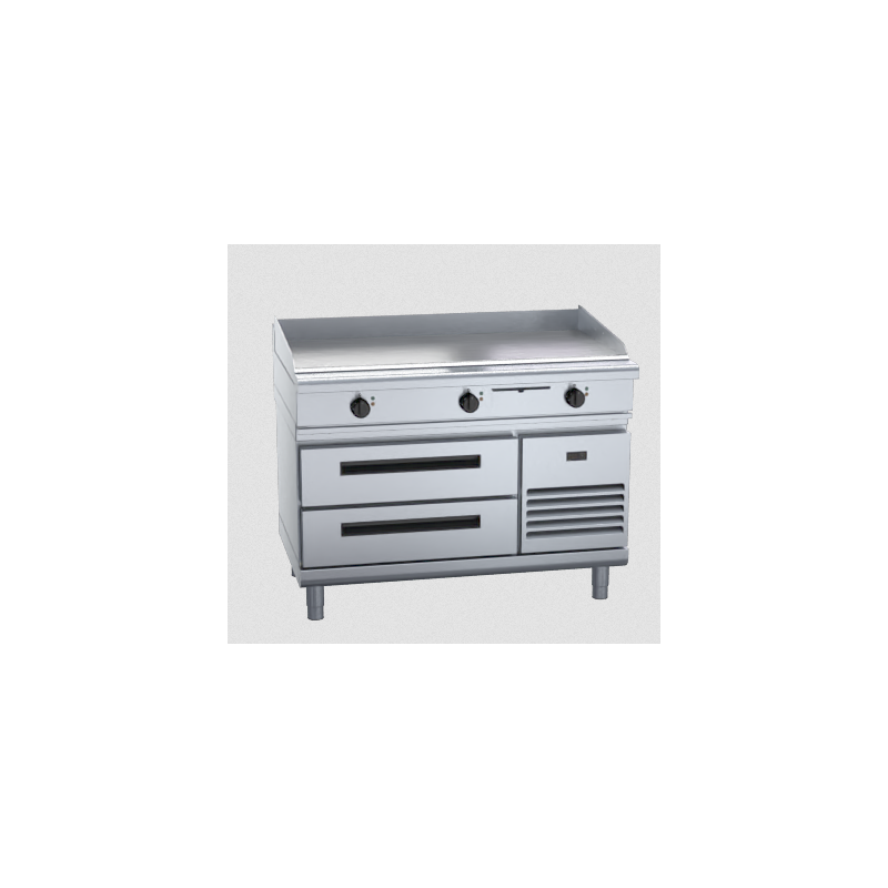 Waldorf 800 Series GPL8120E-RB - 1200mm Electric Griddle Low Back Version - Refrigerated Base