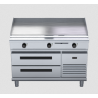 Waldorf 800 Series GPL8120E-RB - 1200mm Electric Griddle Low Back Version - Refrigerated Base