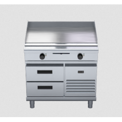 Waldorf 800 Series GPL8900E-RB - 900mm Electric Griddle Low Back Version - Refrigerated Base