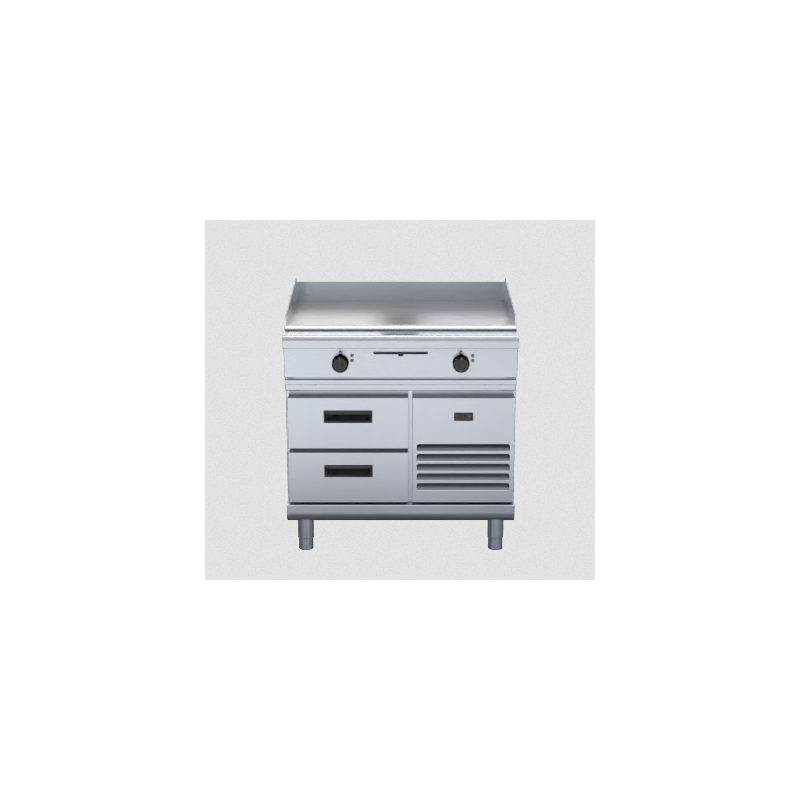 Waldorf 800 Series GPL8900E-RB - 900mm Electric Griddle Low Back Version - Refrigerated Base