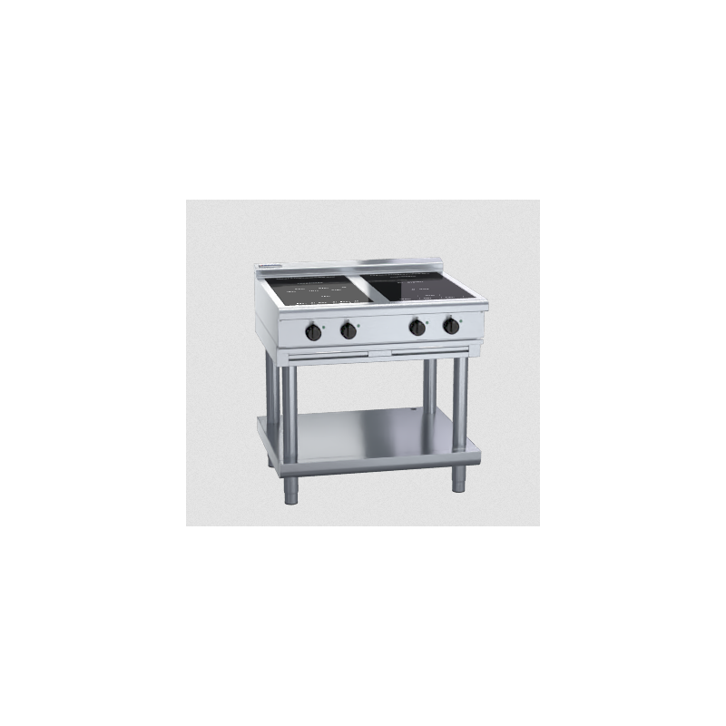 Waldorf 800 Series INL8400R3F-LS - 900mm Electric Induction Cooktop Low Back Version - Leg Stand