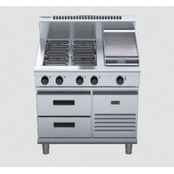 Waldorf 800 Series RN8603E-RB - 900mm Electric Cooktop Refrigerated Base