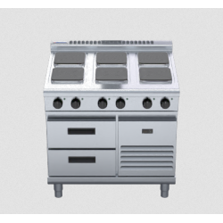 Waldorf 800 Series RNL8600SE-RB - 900mm Electric Cooktop Sealed Hobs  Low Back Version - Refrigerated Base