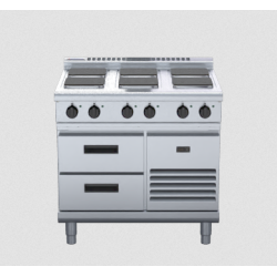 Waldorf 800 Series RNL8600SE-RB - 900mm Electric Cooktop Sealed Hobs  Low Back Version - Refrigerated Base