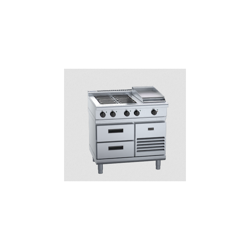 Waldorf 800 Series RNL8603E-RB - 900mm Electric Cooktop Low Back Version Refrigerated Base