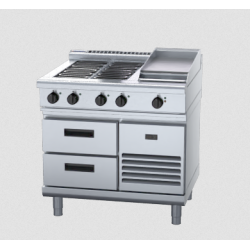 Waldorf 800 Series RNL8603E-RB - 900mm Electric Cooktop Low Back Version Refrigerated Base