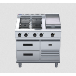 Waldorf 800 Series RNL8603E-RB - 900mm Electric Cooktop Low Back Version Refrigerated Base