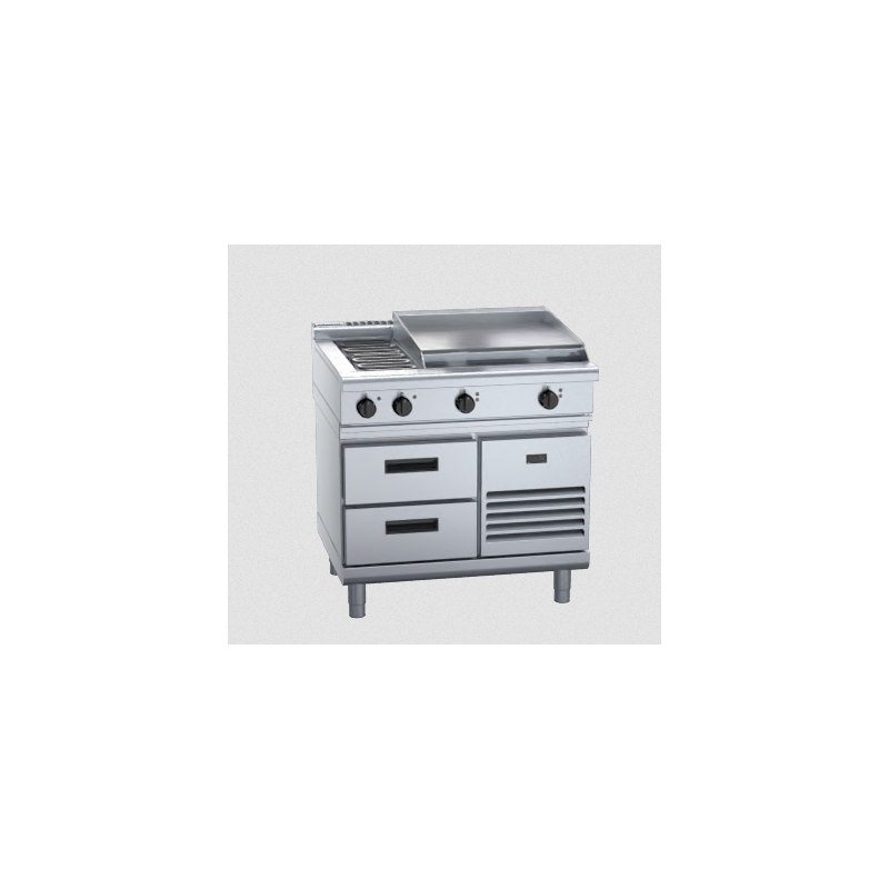 Waldorf 800 Series RNL8606E-RB - 900mm Electric Cooktop Low Back Version Refrigerated Base