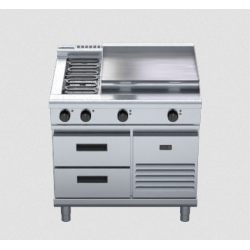 Waldorf 800 Series RNL8606E-RB - 900mm Electric Cooktop Low Back Version Refrigerated Base