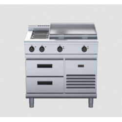 Waldorf 800 Series RNL8606E-RB - 900mm Electric Cooktop Low Back Version Refrigerated Base