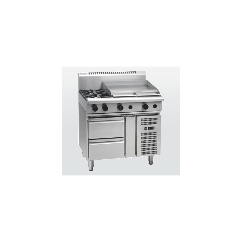 Waldorf 800 Series RNL8606G-RB - 900mm Gas Cooktop Low Back Version Refrigerated Base