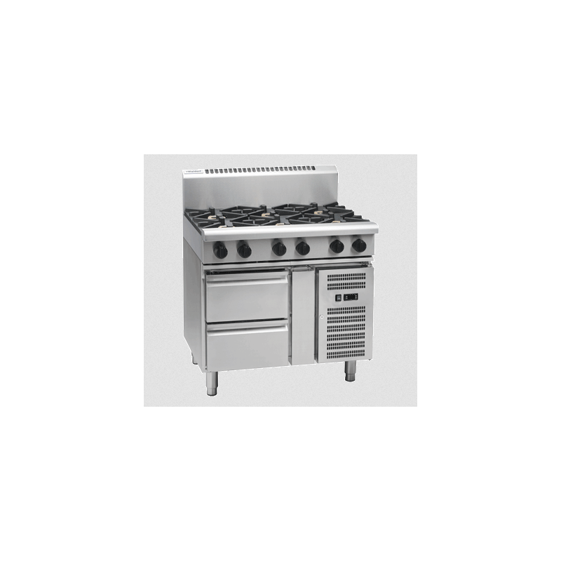 Waldorf 800 Series RNL8609G-RB - 900mm Gas Cooktop Low Back Version Refrigerated Base
