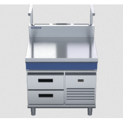 Blue Seal Evolution Series B90S-RB - 900mm Bench Top With Salamander Support Refrigerated Base