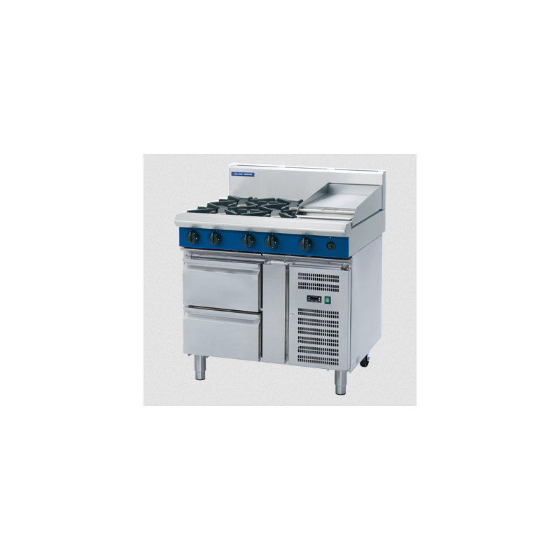 Blue Seal Evolution Series G516C-RB - 900mm Gas Cooktop Refrigerated Base