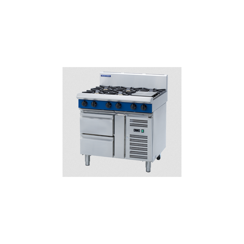 Blue Seal Evolution Series G516D-RB - 900mm Gas Cooktop Refrigerated Base