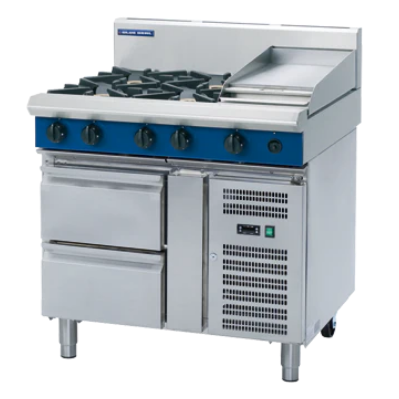 Blue Seal Evolution Series G518B-RB - 1200mm Gas Cooktop Refrigerated Base