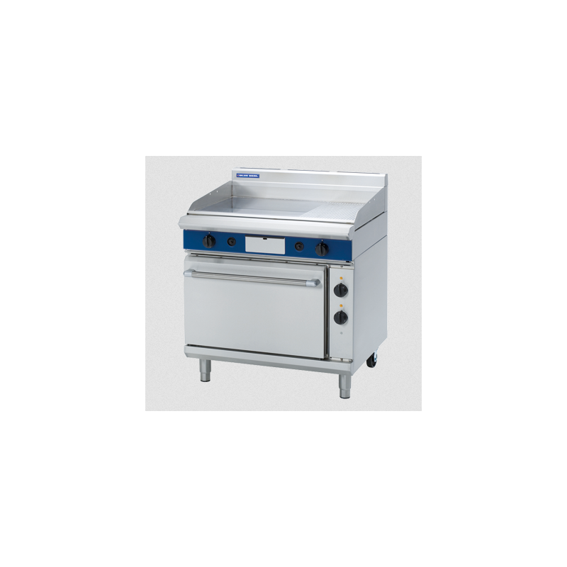 Blue Seal Evolution Series GPE506 - 900mm Gas Griddle Electric Static Oven Range