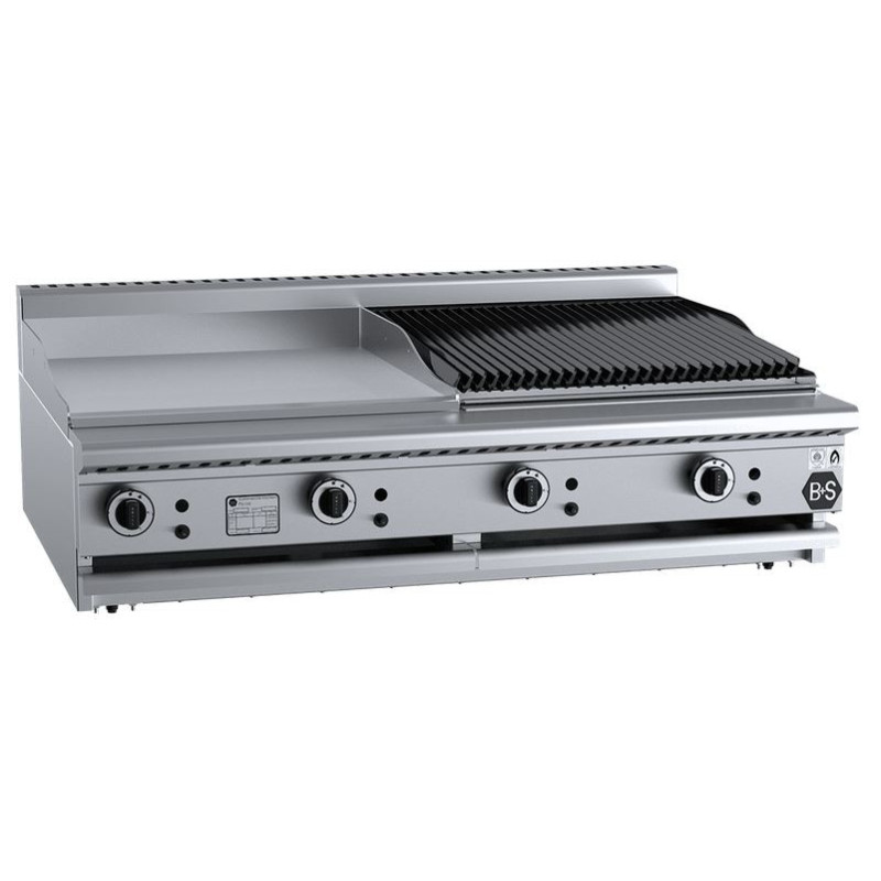 B+S Combo 600mm Grill Plate & 600mm Char Broiler - BT-GRP6-CBR6