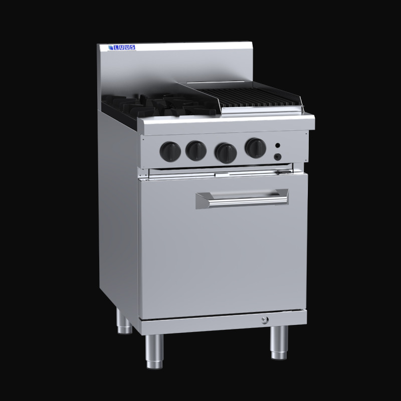 Luus RF-2B3C 2 Burner 300mm Chargrill with Convection Oven 400mm Electric Chargrill