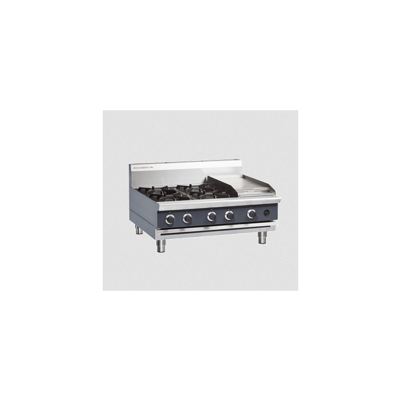 Cobra C9C-B 900mm Four Burner / Griddle Gas Cooktop - Bench Model