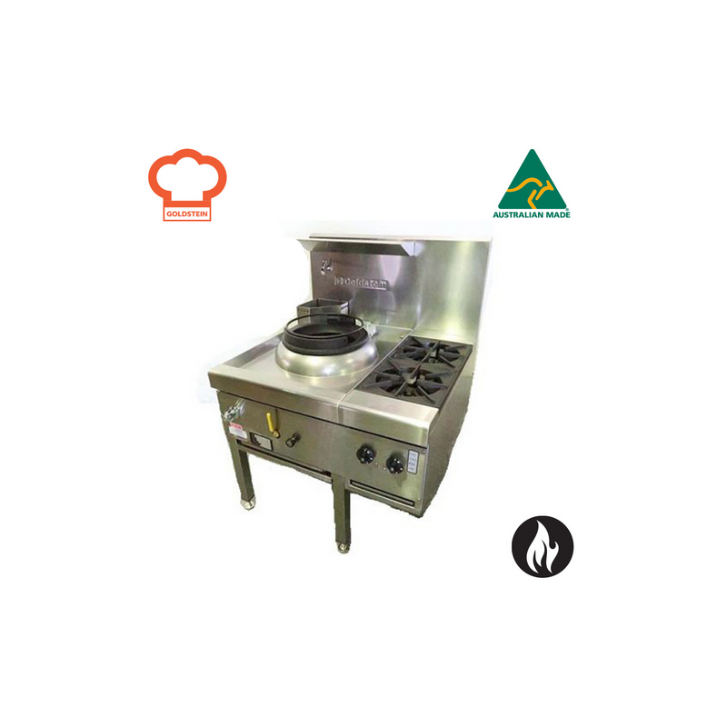 Goldstein CWA1B2 1 Hole Wok Burner 356mm Dual Ring and 2 Open burners