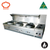 Goldstein CWA3B2 3 Hole Wok Burner 356mm Dual Ring  and 2 Open burners