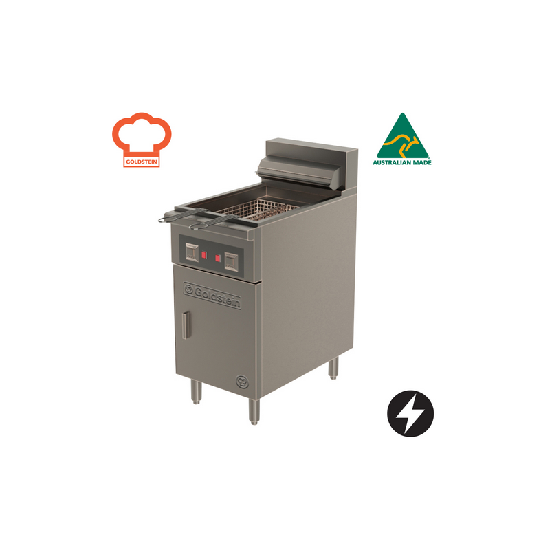 Goldstein FRET18DL Split Pan Double Basket Electric Deep Fryer