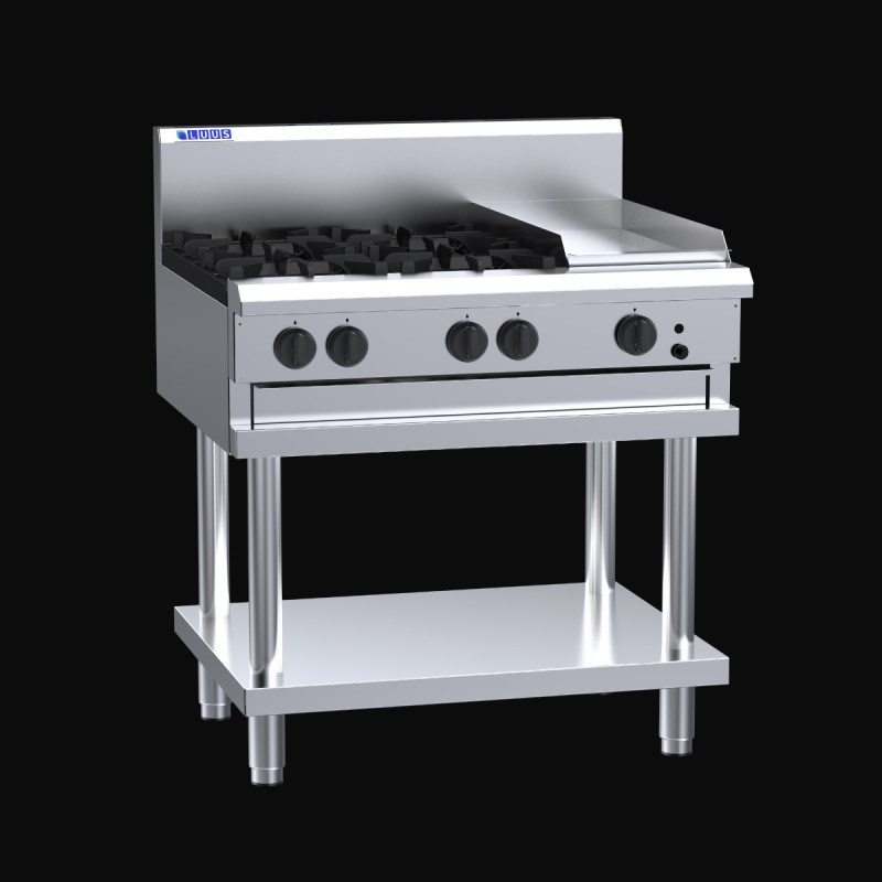Luus CS-4B3P 4 Burner 300mm Griddle Cooktop