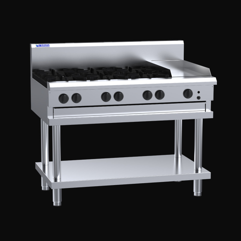 Luus CS-6B3P 6 Burner 300mm Griddle Cooktop