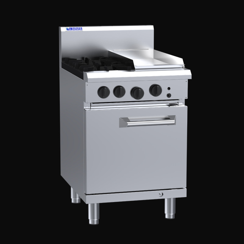 Luus RS-2B3P 2 Burner 300mm Griddle with Static Oven