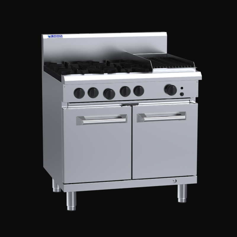 Luus RS-4B3C 4 Burner 300mm Chargrill with Static Oven