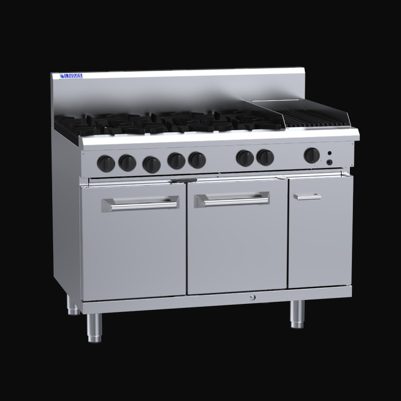Luus RS-6B3C 6 Burner 300mm Chargrill with Static Oven