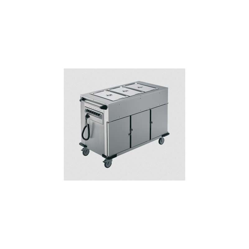 Rieber NORM-III-3 - Bain Marie Top 3 x Heated Cabinets Mobile Food Transport Trolley