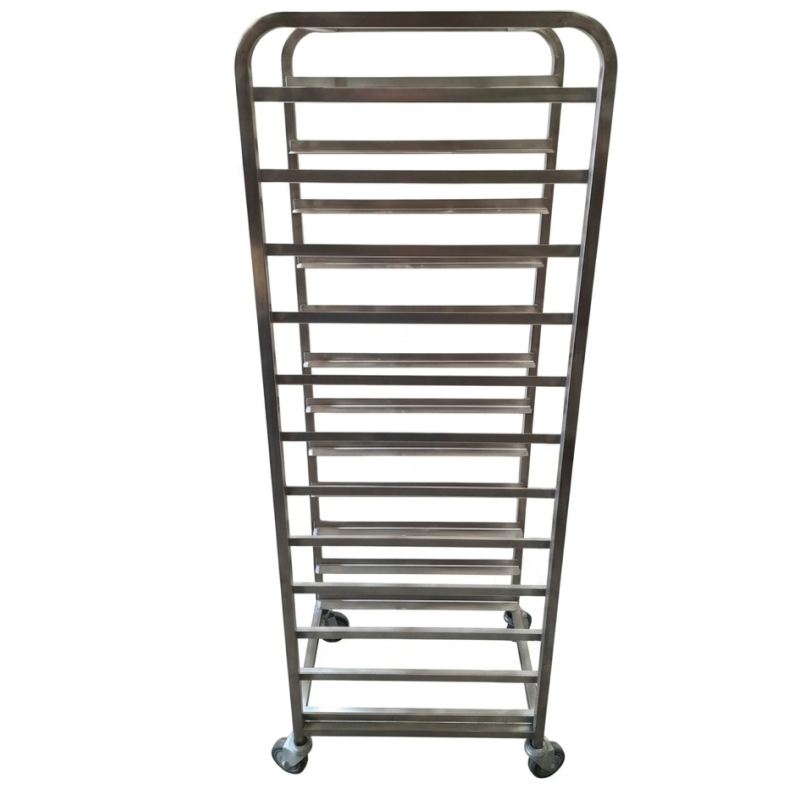 Used Stainless Steel 12 Tray Serving Trolley - ST26UK281