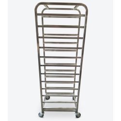 Used Stainless Steel 12 Tray Serving Trolley - ST26UK281