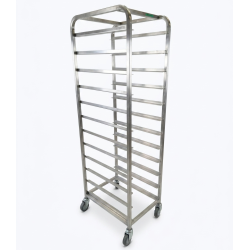 Used Stainless Steel 12 Tray Serving Trolley - ST26UK281