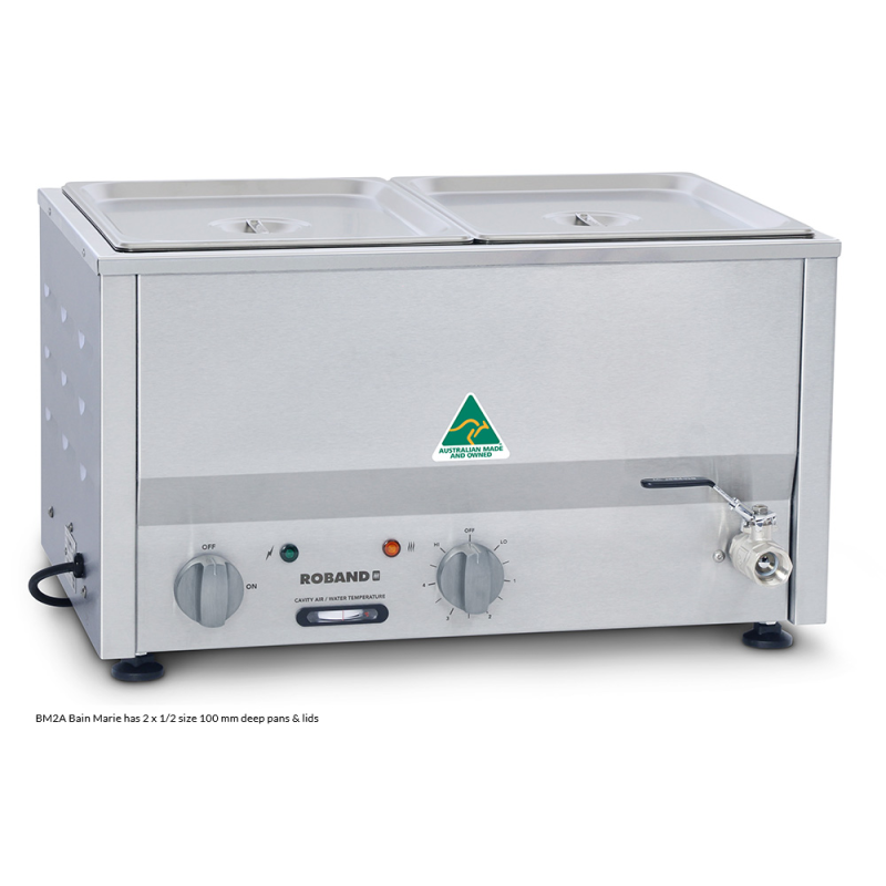 Roband BM2A   Counter Top Bain Marie 2 x 1/2 size 100mm pans