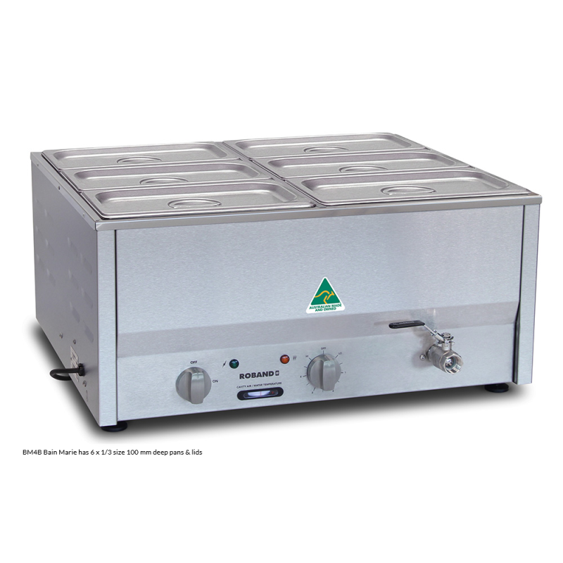 Roband BM4B   Counter Top Bain Marie 6 x 1/3 size 100mm pans