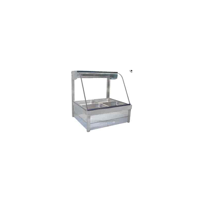 Roband C22RD   Curved Glass Hot Food Display Bar, 4 pans double row with roller doors