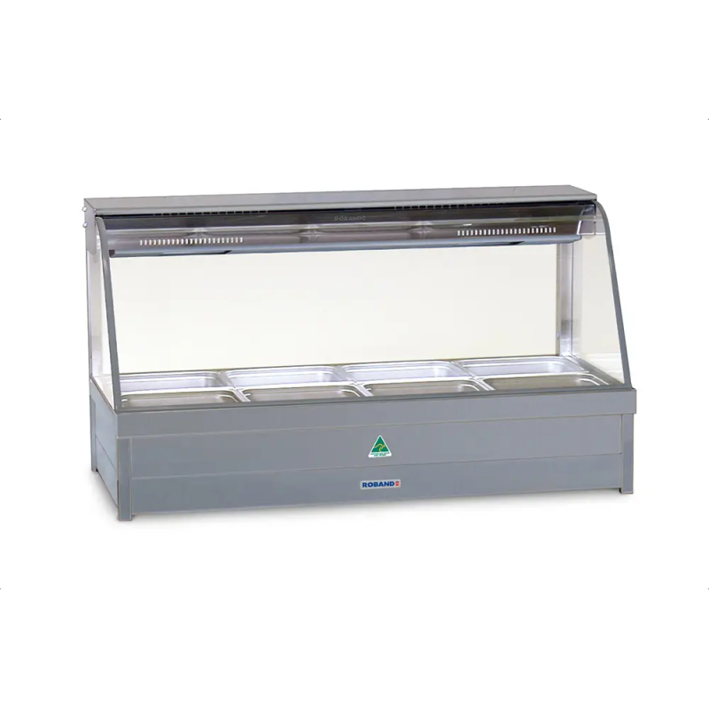 Roband C23RD   Curved Glass Hot Food Display Bar, 6 pans double row with roller doors