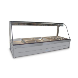 Roband C26   Curved Glass Hot Food Display Bar, 12 pans double row