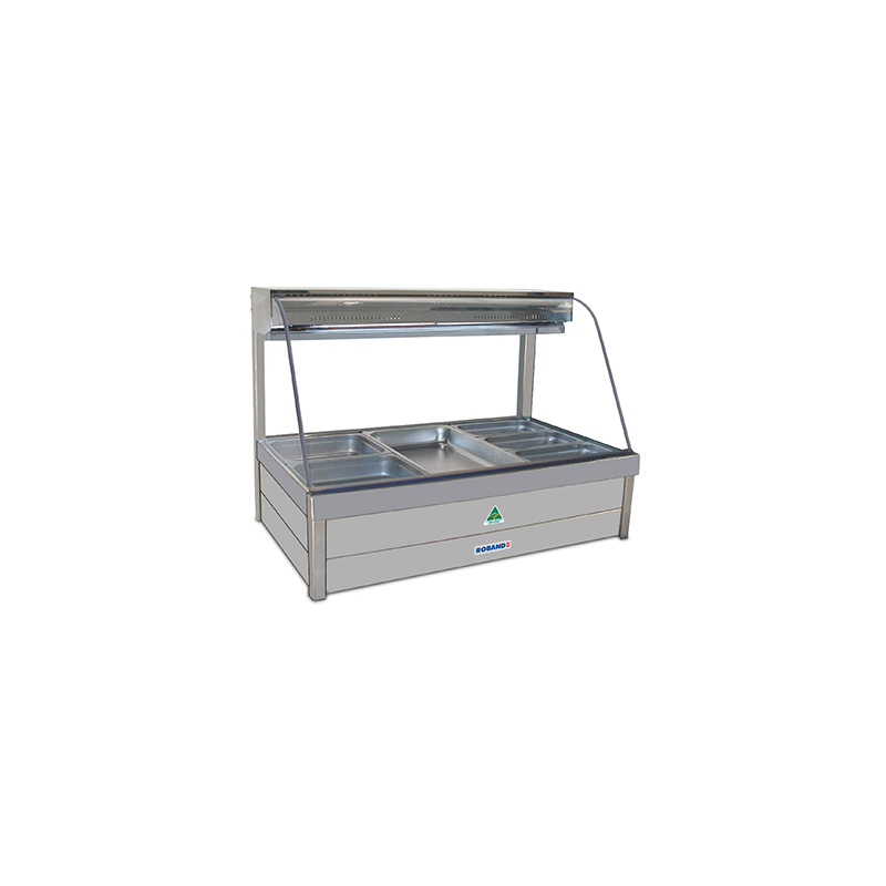 Roband CFX23RD   Curved Glass Refrigerated Display Bar - Piped and Foamed only (no motor), 6 pans