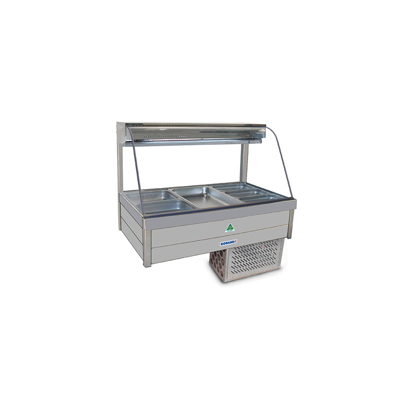 Roband CRX23RD   Curved Glass Refrigerated Display Bar, 6 pans