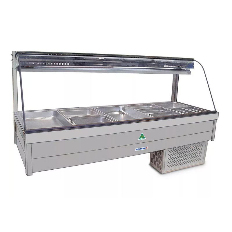 Roband CRX26RD   Curved Glass Refrigerated Display Bar, 12 pans