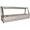 Roband E16   Straight Glass Hot Food Display Bar, 6 pans single row