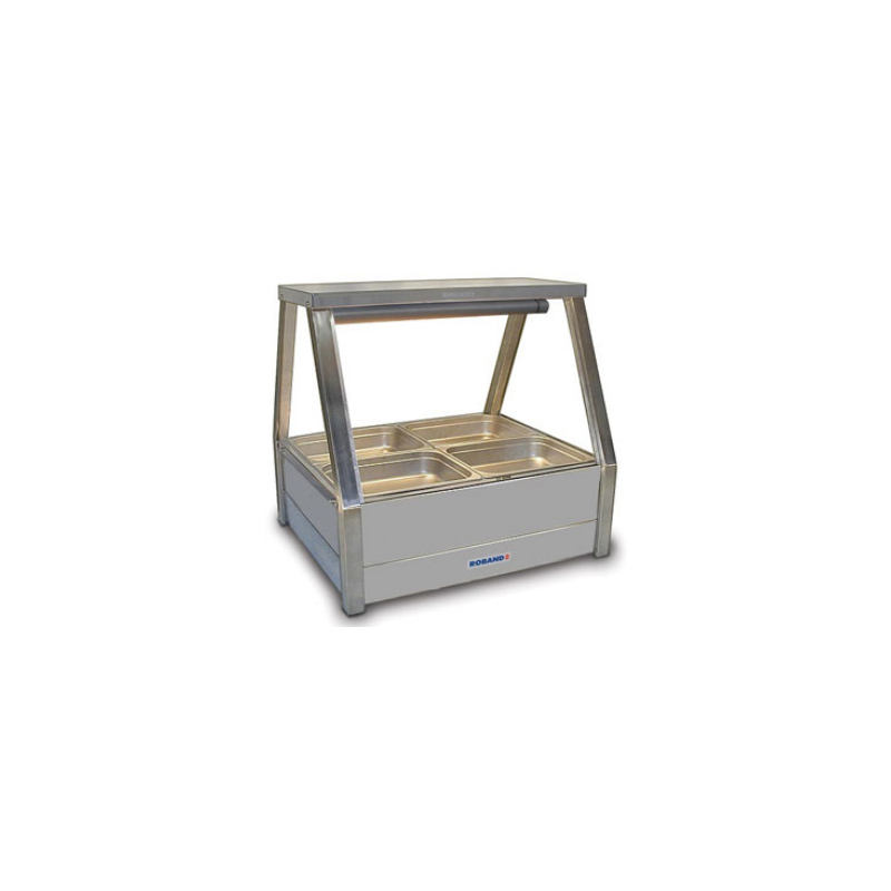 Roband E22RD   Straight Glass Hot Food Display Bar, 4 pans double row with roller doors
