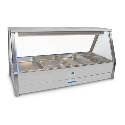 Roband E24   Straight Glass Hot Food Display Bar, 8 pans double row