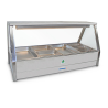 Roband E24RD   Straight Glass Hot Food Display Bar, 8 pans double row with roller doors