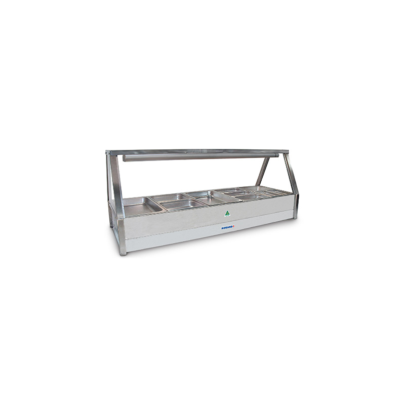 Roband E25   Straight Glass Hot Food Display Bar, 10 pans double row