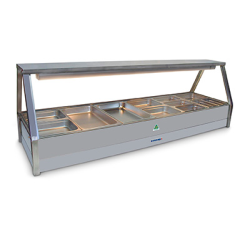 Roband E26   Straight Glass Hot Food Display Bar, 12 pans double row